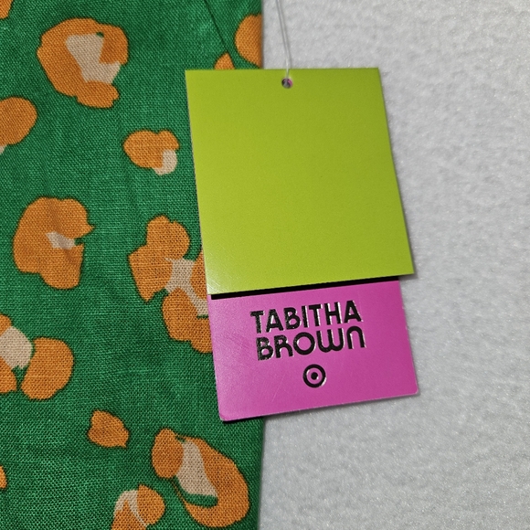 Tabitha Brown For Target Vibrant Green and Orange Women's Shorts Linen Blend - Picture 2 of 10